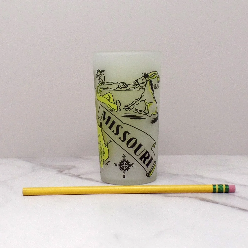 Vintage Hazel Atlas Frosted Missouri Glass, 10 oz (1950s-1960s)